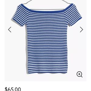 NWT Madewell Off shoulder sweater stripe top